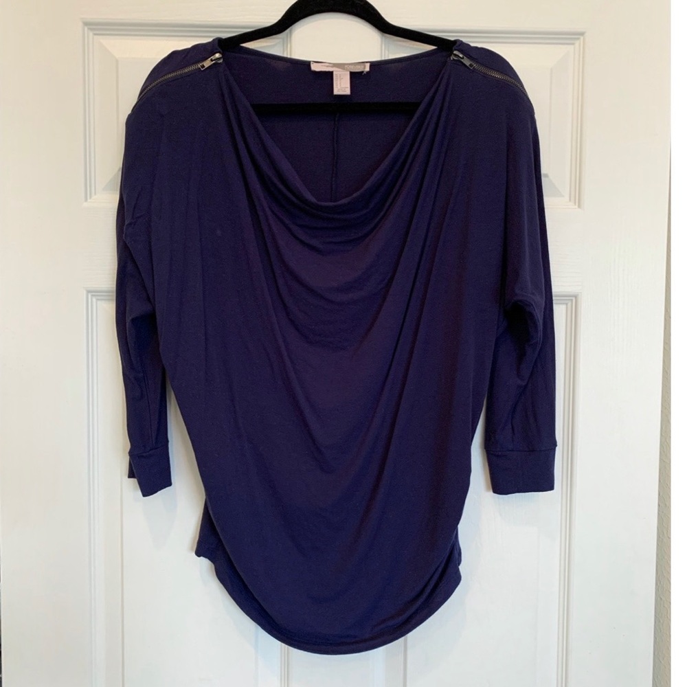 F21 Midnight Zipper Blouse S/M in EUC